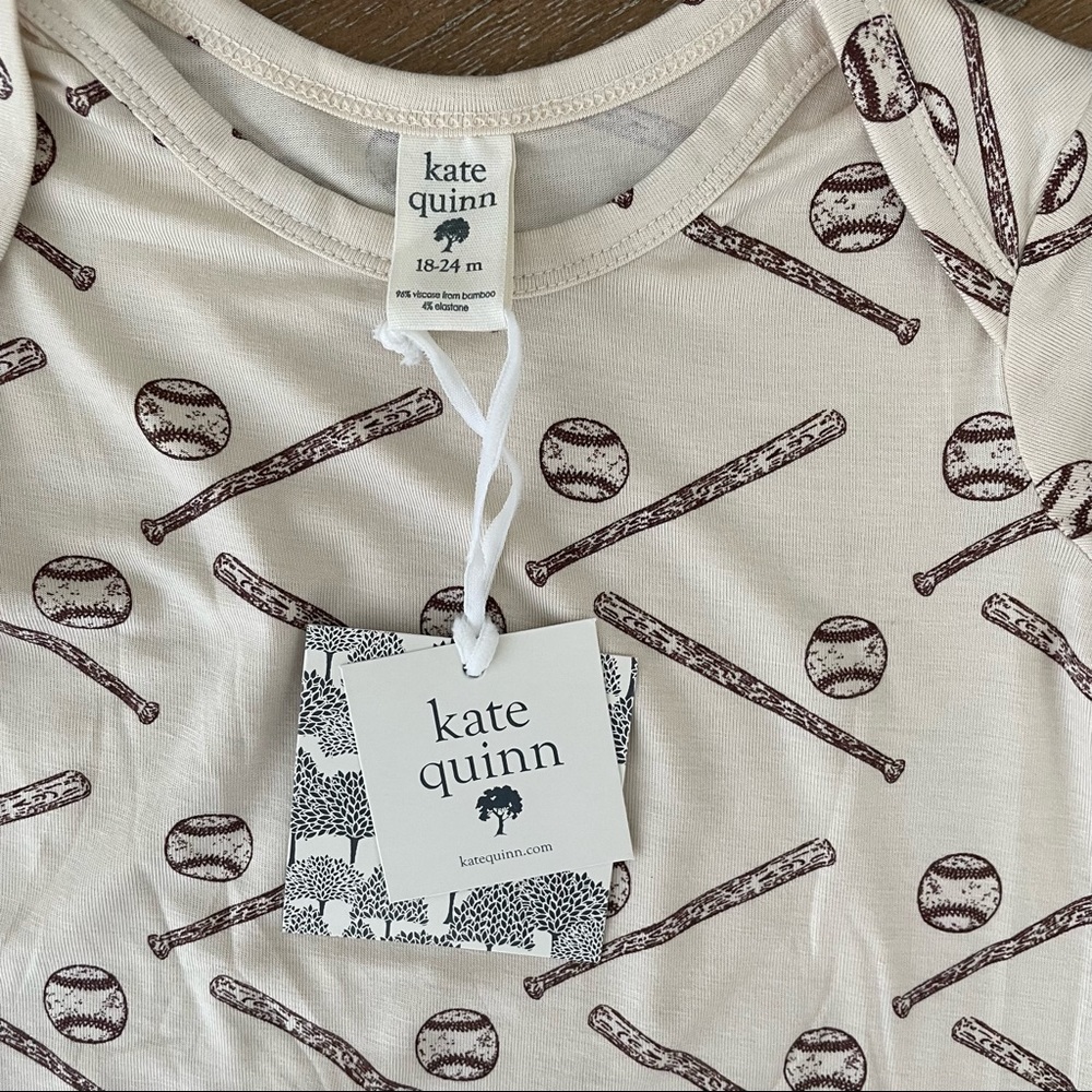 Kate Quinn Vintage baseball bamboo  bodysuit 18-24m